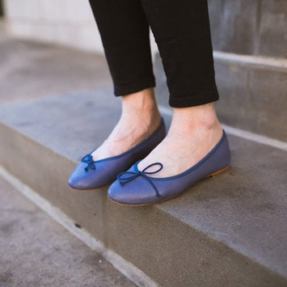 Margaux Lavender Blue Ballet Flats with Bow